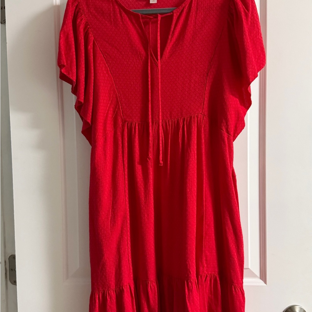 Red V-Neck Women's Dress with Pockets from target - Picture 5 of 7